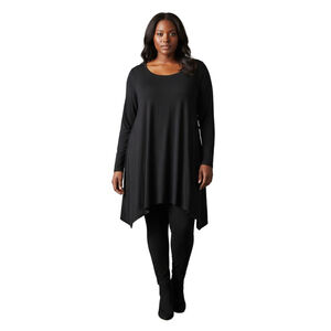 Emerald NWT 3X Black Long Sleeve Tunic Top